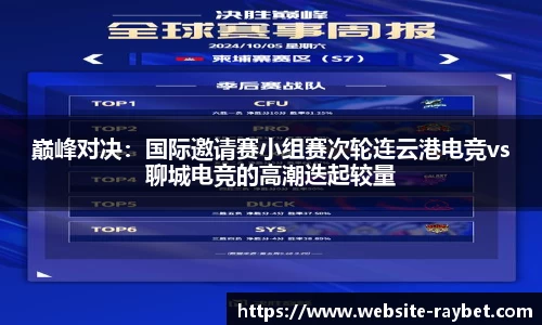 巅峰对决：国际邀请赛小组赛次轮连云港电竞vs聊城电竞的高潮迭起较量